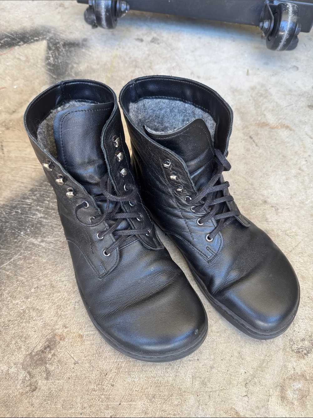 Peerko Frost Leather Combat Boots - Women's Lace-Up Moto style but barefoot!